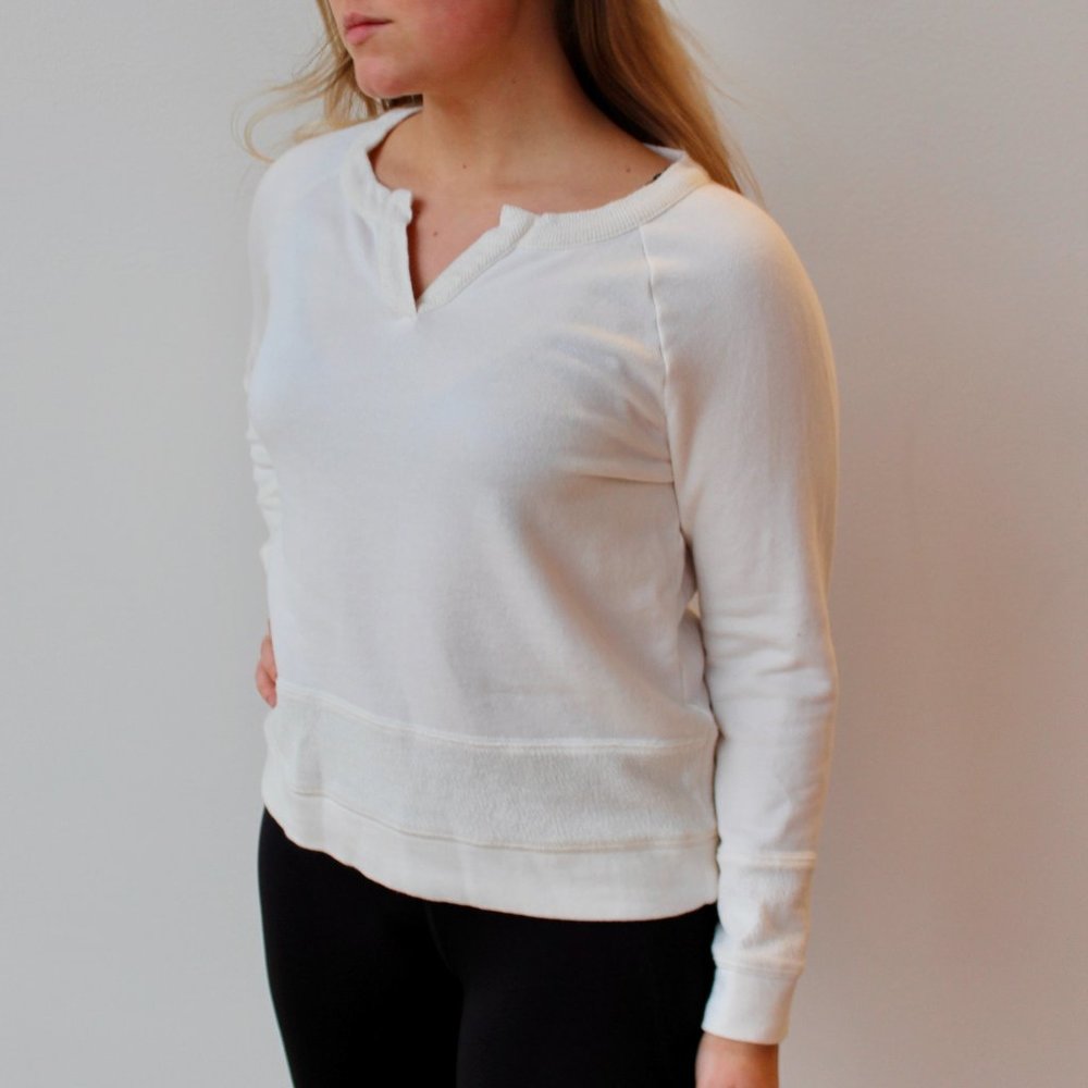 Jones New York Sport Fleece Lined Pullover - White